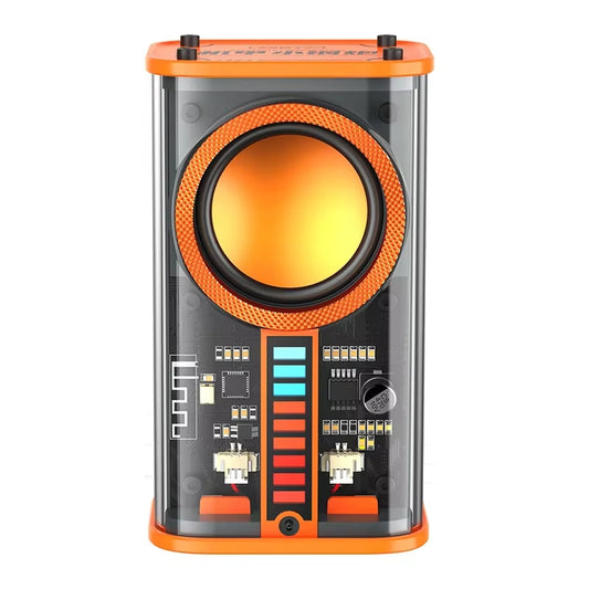 Transparent Cyberpunk Wireless Bluetooth Speaker Sound Light Rhythm Subwoofer TWS Stereo Music Center Hands-Free Call.