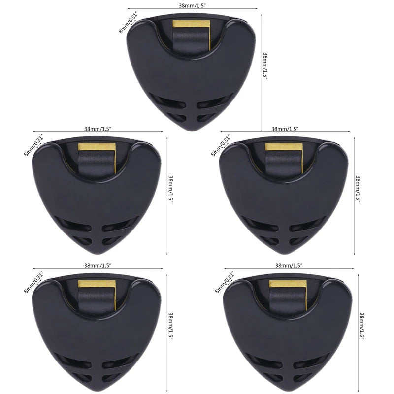 1/5/10Pcs Guitar Pick Holder Plastic Plectrum Case Mediator Quick Storage Self Adhesive Triangle Shape