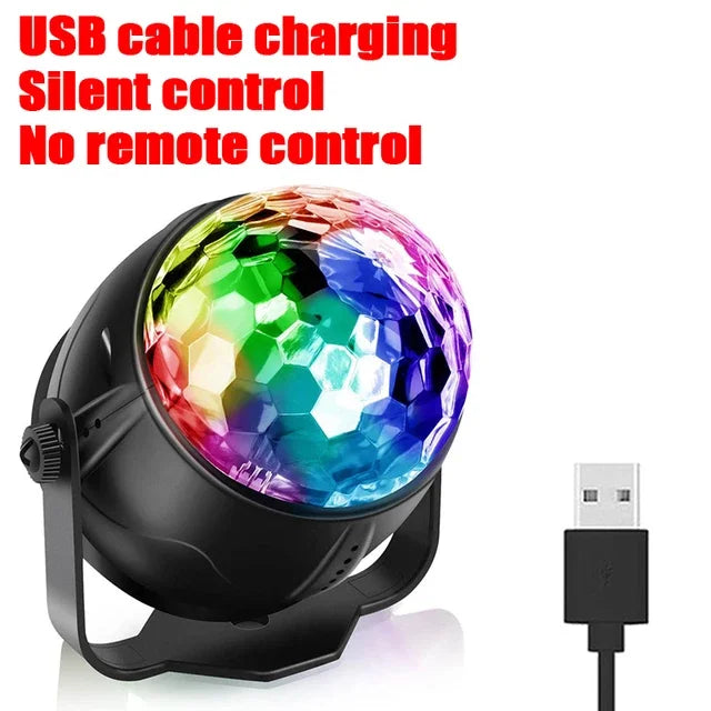 LED Stage Disco Light Rotating DJ Ball Strobe Remote Sound Control Magic Dance Car RGB Christmas Gift Party Club Laser Show Lamp