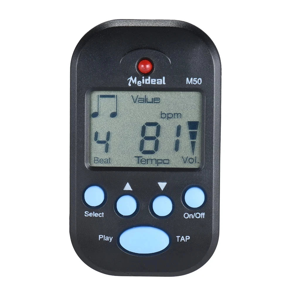 M50 Mini Metronome Professional Clip-on LCD Digital Rhythm Metronome for Guitar Violin Bass Stringed Instrument Accessories