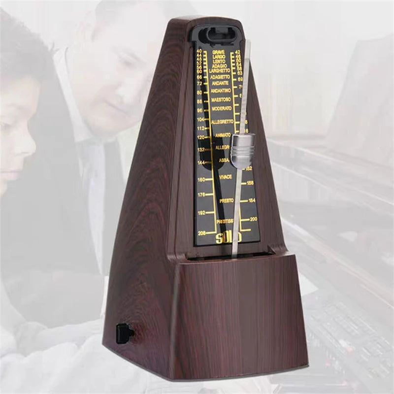 Mechanical Metronomes for Piano Guitar Violin Bass Drum and Other Musical Instruments, Loud Sound, High Precision(Wood Grain)
