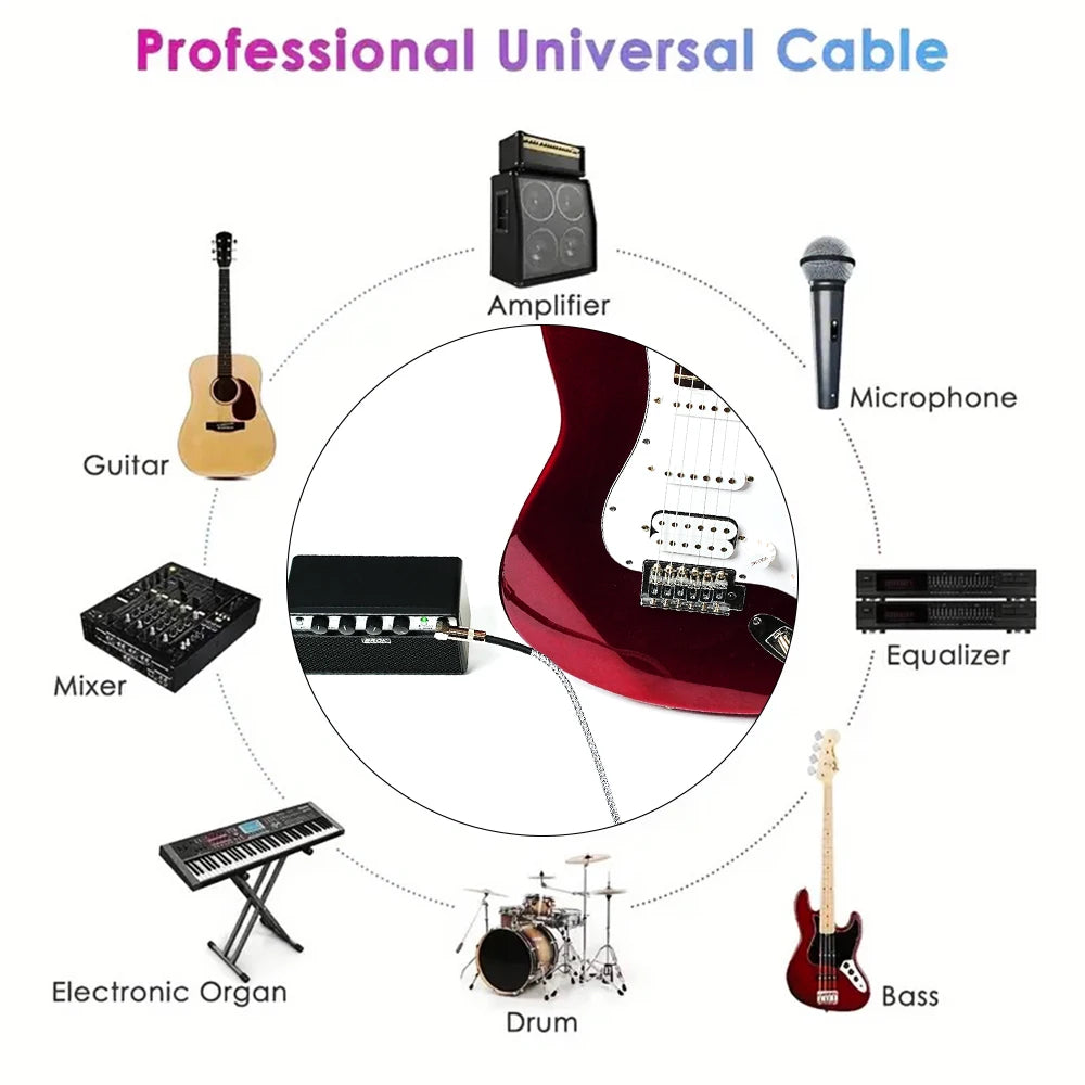 EROK 1/4 Inch Instrument Cable 90 Degree Right-Angled To Straight 6.35mm Male Stereo Audio Cord for Electric Guitar Bass ﻿