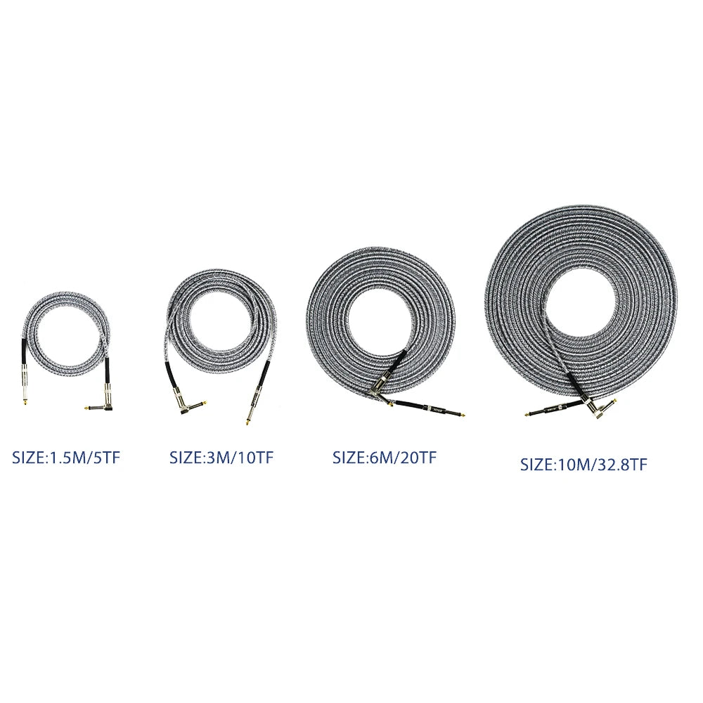 EROK 1/4 Inch Instrument Cable 90 Degree Right-Angled To Straight 6.35mm Male Stereo Audio Cord for Electric Guitar Bass ﻿