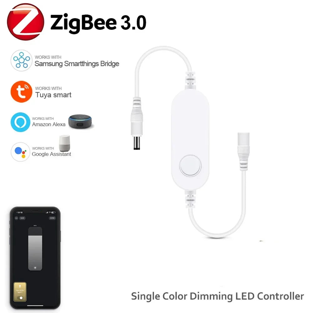 Zigbee 3.0 Smart LED Controller DC5V 12V 24V Dimmer Single color CCT RGB RGBW RGBCCT LED Strip for Alexa Alice SmartThings 2mqtt