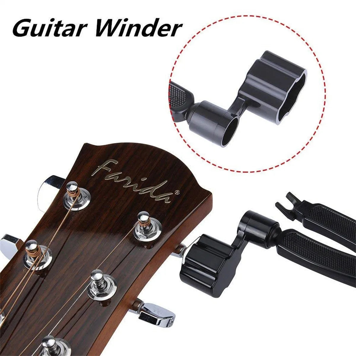 3-in-1 Guitar String Winder, Cutter & Bridge Pin Puller