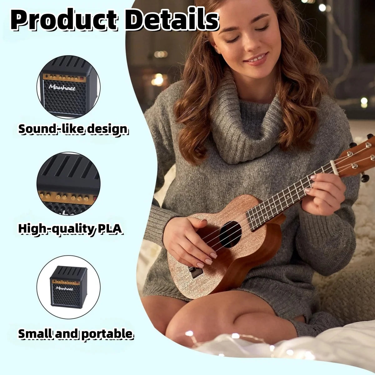 Miwayer Guitar Pick Holder/3D Printed Large-Capacity Portable Amp  Shape Guitar Pick Holder w/5 Slots/for Guitar Accessories