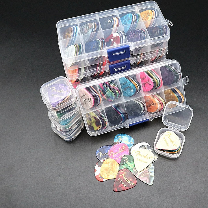 Celluloid Guitar Pick Sets with Storage Box