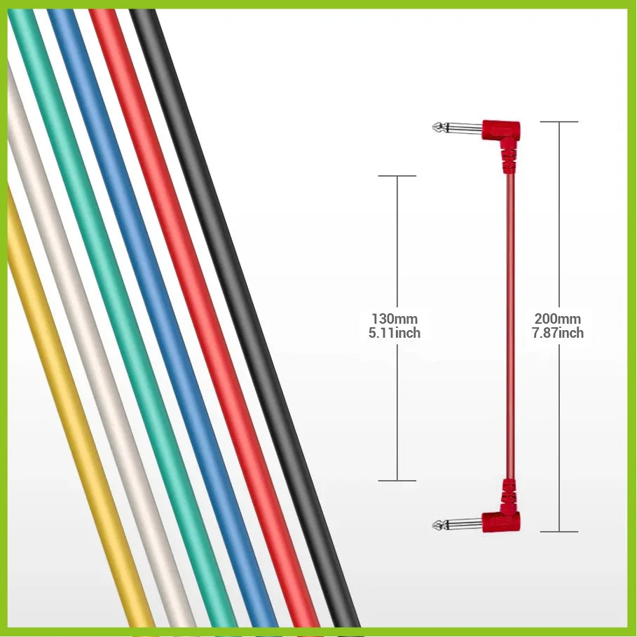 Right-Angle Pedal Patch Cables — 6 Pack