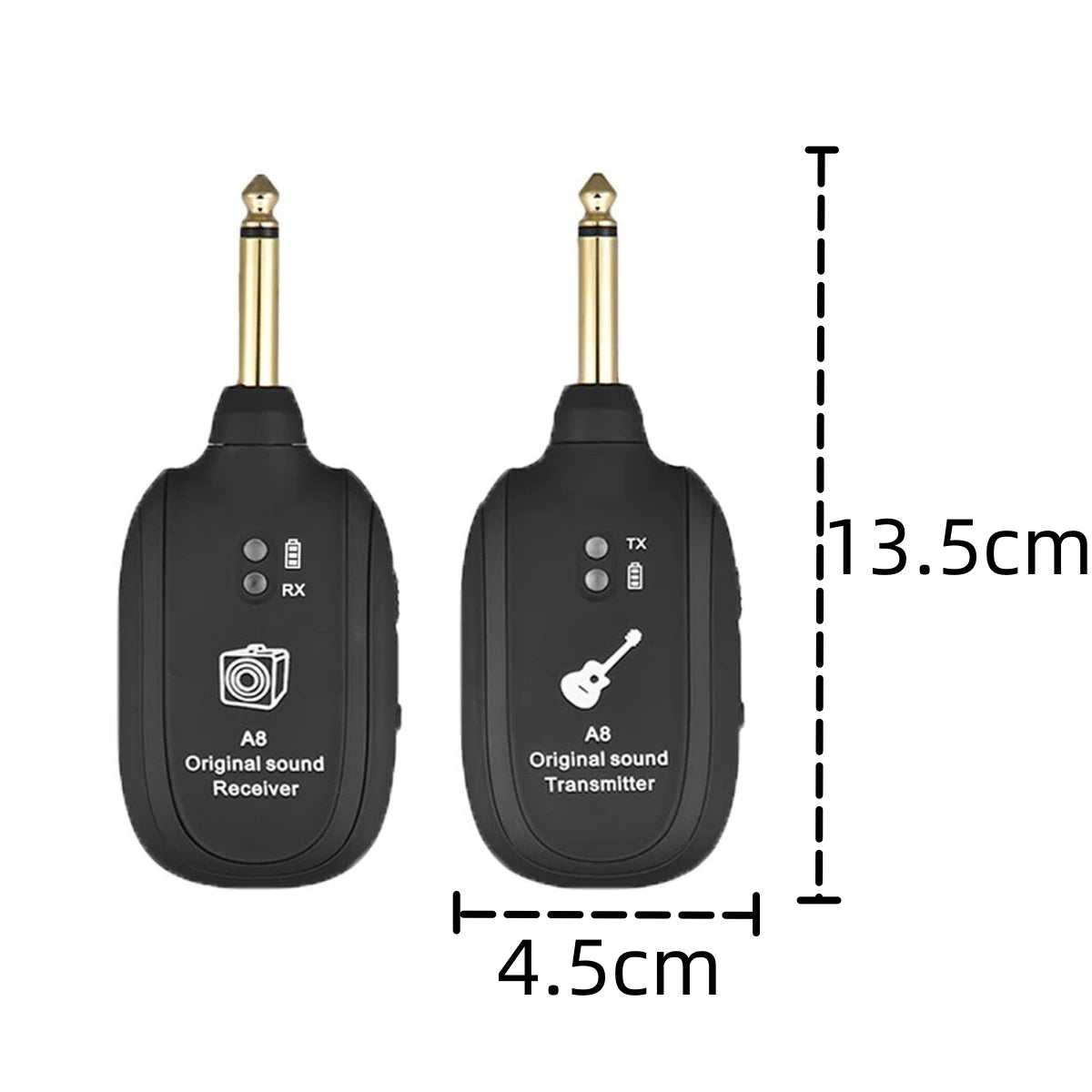 Miwayer A8 Wireless Guitar System Built in 4 Channels Wireless Guitar Transmitter Receiver for Electric Guitar Bass Violin