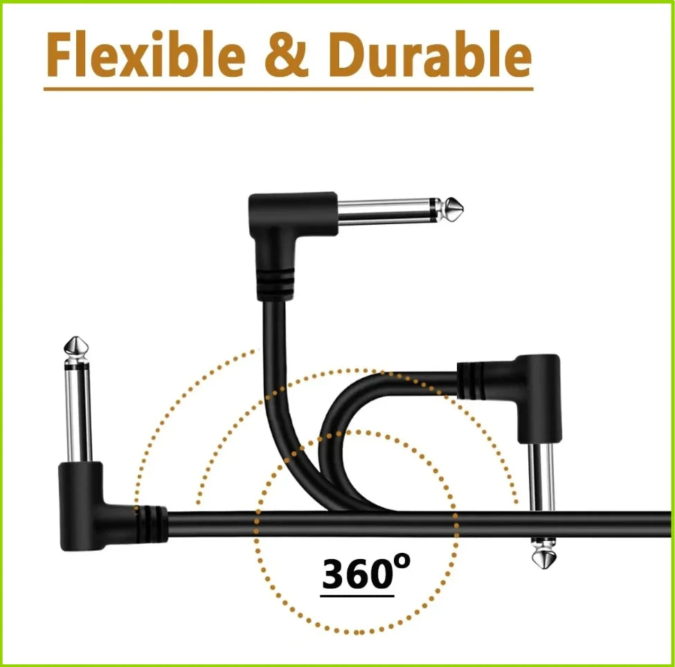 Right-Angle Pedal Patch Cables — 6 Pack