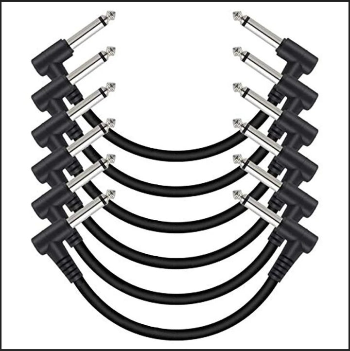 Right-Angle Pedal Patch Cables — 6 Pack