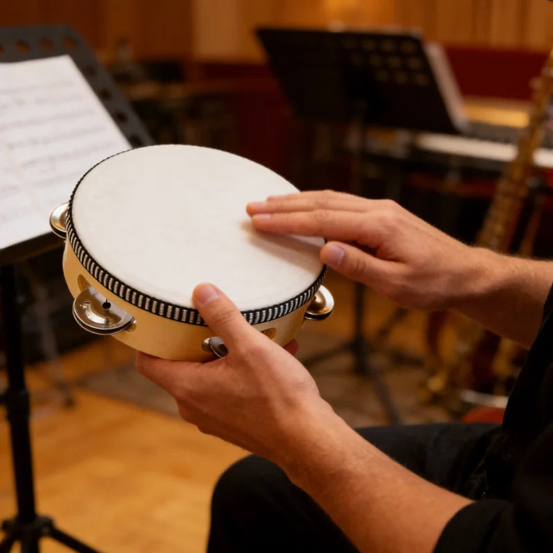 Wooden Handheld Tambourine