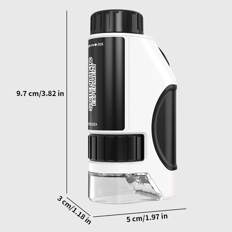 Portable Microscope Zoom 50X-300X,Handheld Mini Microscope Science Toys,Led Pocket Microscope,Little Scientist Microscope.