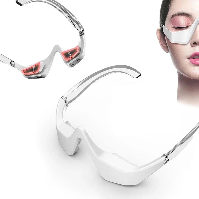 3D Red Light EMS Eye Massager Eyecare Glasses Dark Circles Puffiness Wrinkles Reduction Eye Fatigue Relaxing Beauty Care Device.