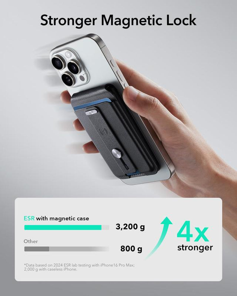 ESR Geo for Magsafe Wallet with Full Find My Functionality,3/5 Card-Holder, RFID Blocking, Magnetic Wallet for Iphone 17/16/15/14/13/12 Series,With Adjustable Stand