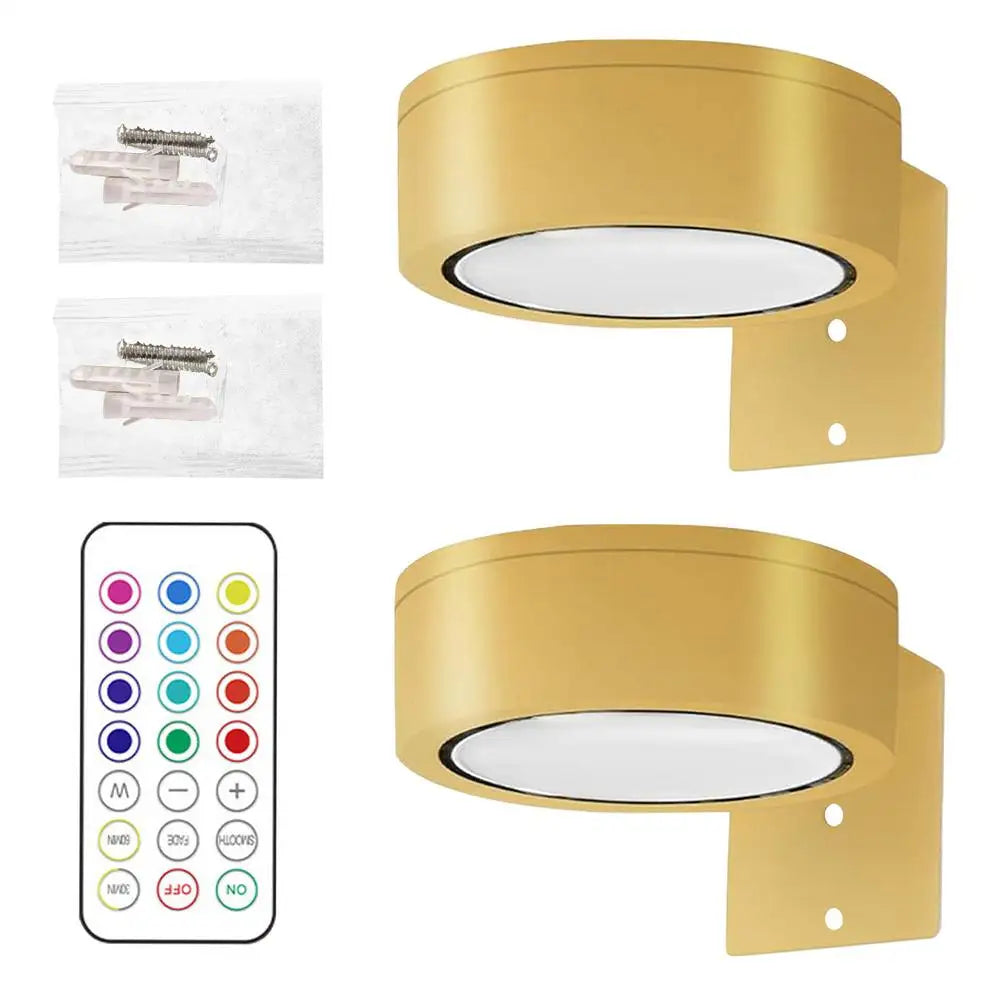 2Pcs LED Wall Sconces Lights 13-Color RGB Dimmable Painting Art Display Lights Magnetic Spotlight Battery Operated Picture Lamp.