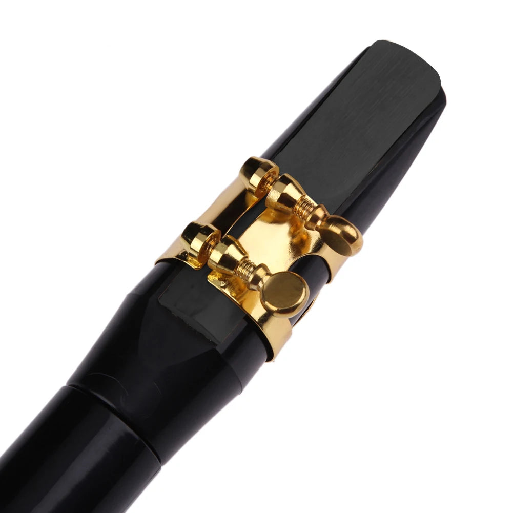 Mini Pocket Bb Saxophone Alto Mouthpiece ABS Sax with 5 Reeds Black Saxophone Set Woodwind Musical Instruments Accessories.