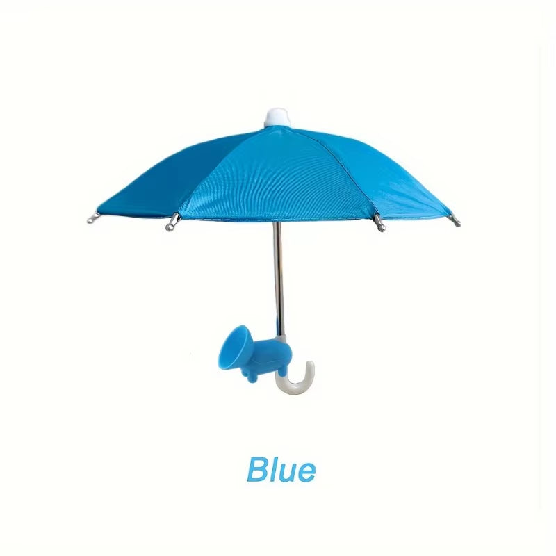 Mini Umbrella for Smart Phone with Suction Cup Holder, Outdoor Anti-Glare Sunshade Cover, Anti-Reflective Screen Protector.