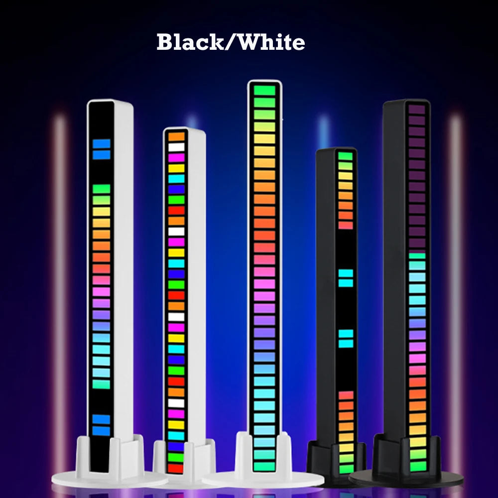 32Led RGB Music Rhythm Light Bar Rechargeable APP Control Rgb Sound Activated Night Light Music Rhythm Light Car Gaming.