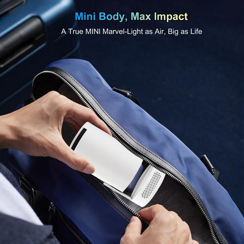 Mini Projector 4K Support with Dual-Band WIFI6 5G Wireless 5.4 Bluetooth Android 11, Soundbase Speaker, Manual Focus, Auto Vertical Keystone 180°Rotatable Portable Proyector for Home Bedroom Outdoor