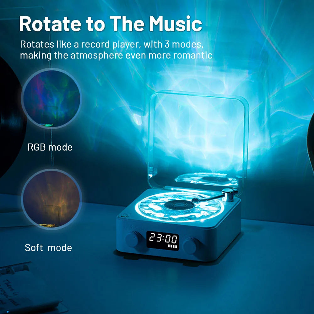 Mini Retro White Noise Bluetooth Speaker Portable Vintage Sleep Aid Bluetooth Speaker Subwoofer with RGB Light Support TF Card.