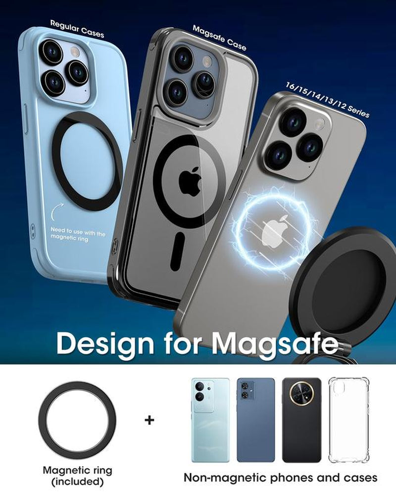 Adjustable 360 Degree Cell Phone Holder - Powerful Suction Cup Mount, Hands-Free Installation, Magnetic Cell Phone Holder: Foldable and Retractable, Great for Car/Mirror/Gym/Mirror/Shower and Smooth Surfaces, for Iphone12-17