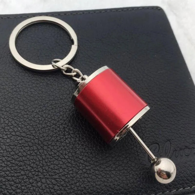 Auto Part Six Speed Manual Gearbox Keychain 3D Shifter Car Change Shift Variator Metal Gear Lever Box Keychain Key Chain.