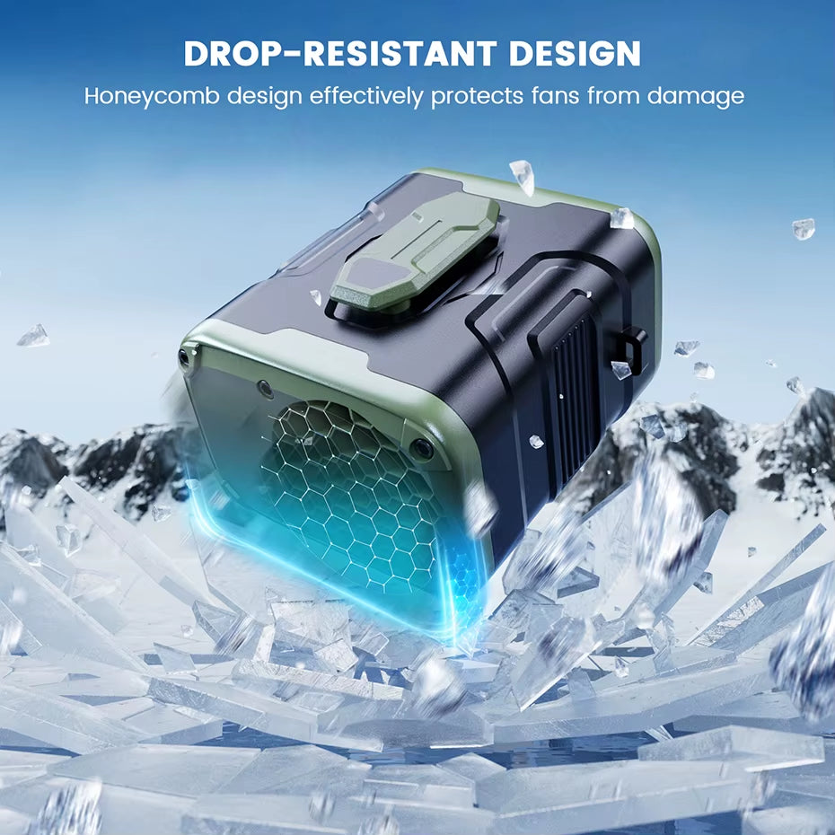 10000Mah Portable Waist Fan with Power Bank LED Lighting Hanging Neck Fan 5 Speed Strong Airflow Cooling Fan for Outdoor Working