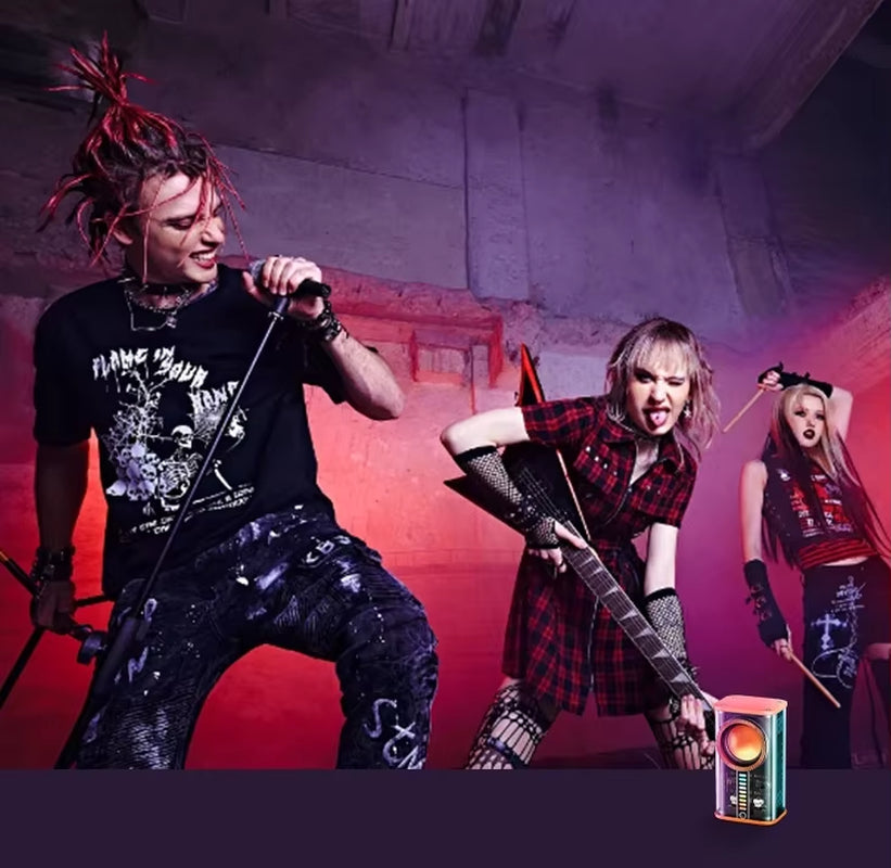 Transparent Cyberpunk Wireless Bluetooth Speaker Sound Light Rhythm Subwoofer TWS Stereo Music Center Hands-Free Call.