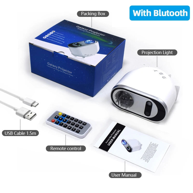 Aurora Borealis Starlight Projectors LED Galaxy Star Atmosphere Galaxy Night Light Home Bedroom Sky Moon Lamp Room Decor Gift.