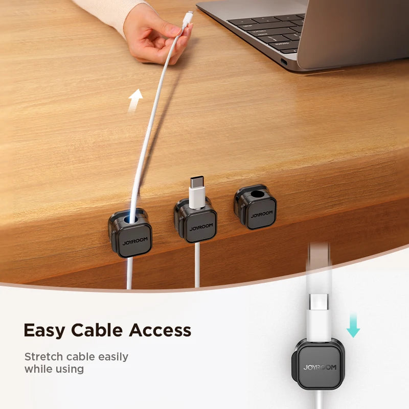 Magnetic Cable Clips Cable Smooth Adjustable Cord Holder under Desk Cable Management Wire Keeper Cable Organizer Holder.
