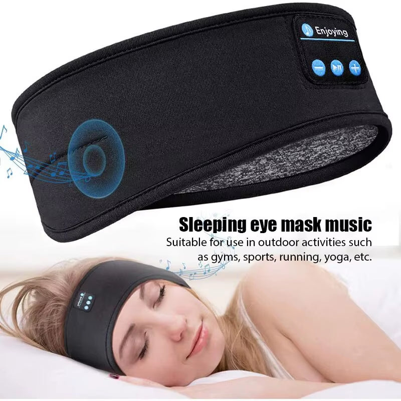 Fone Bluetooth Earphones Sports Sleeping Headband Elastic Wireless Headphones Music Eye Mask Wireless Bluetooth Headset Headband.