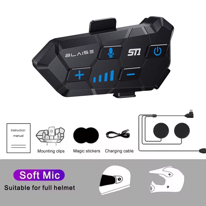Y10 Motorcycle Helmet Bluetooth Headset 2000Mah Super Long Standby Wireless Hands-Free Waterproof Motorbike Earphone.