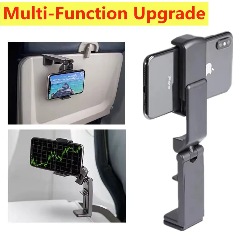 Airplane Phone Holder Stand Cell Mobile Portable Travel Mount Desk Flight Foldable Rotatable Selfie Holding Train Seat Support.