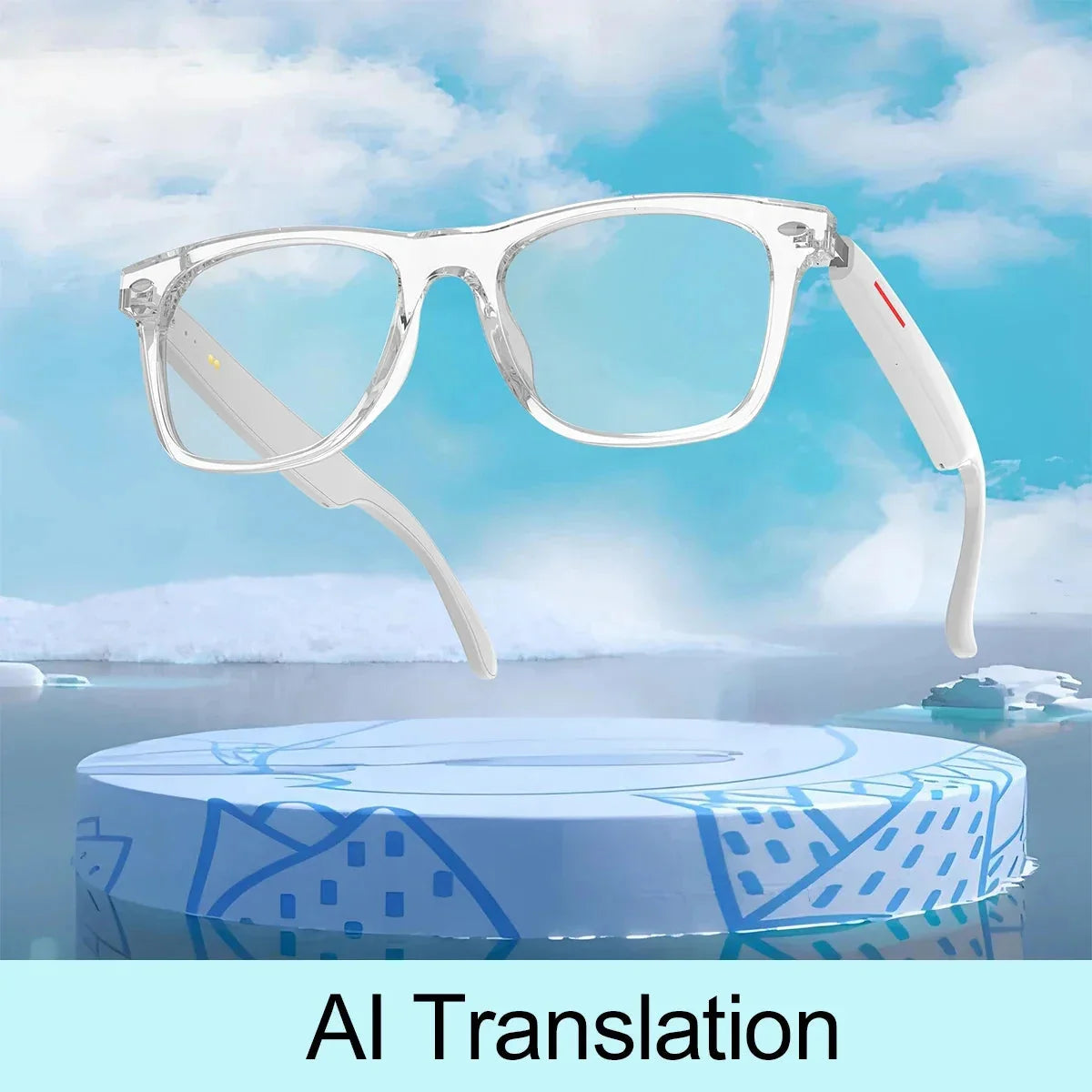 2025 New Smart Glasses Ai Translation 100+ Languages Real Time Bluetooth Music Sunglasses Men Women