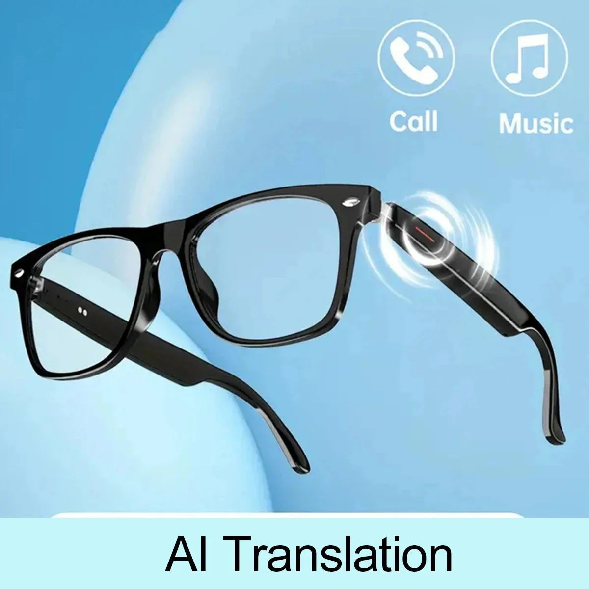 2025 New Smart Glasses Ai Translation 100+ Languages Real Time Bluetooth Music Sunglasses Men Women