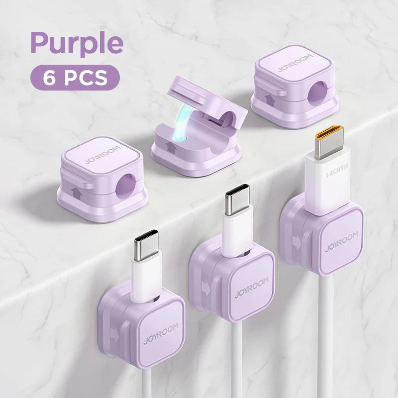 Magnetic Cable Clips Cable Smooth Adjustable Cord Holder under Desk Cable Management Wire Keeper Cable Organizer Holder.