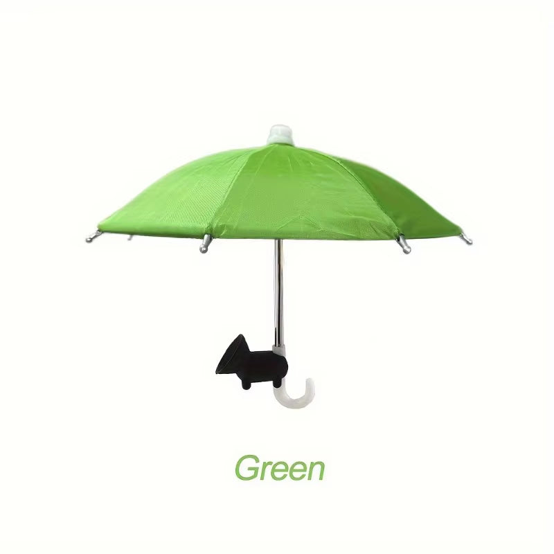 Mini Umbrella for Smart Phone with Suction Cup Holder, Outdoor Anti-Glare Sunshade Cover, Anti-Reflective Screen Protector.