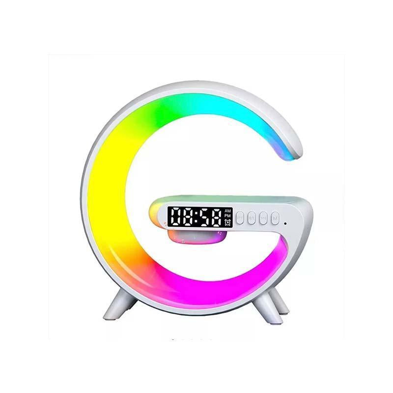 Wireless Microphone Wireless Charger Speakerwith Alarmclock,Multifunctional Wirelesschargerspeaker with Night Light,Audio Bluetoothall in One Enceinte Bluetooth Multifunctionalspeaker Smartphone Chargeable Cable Charging