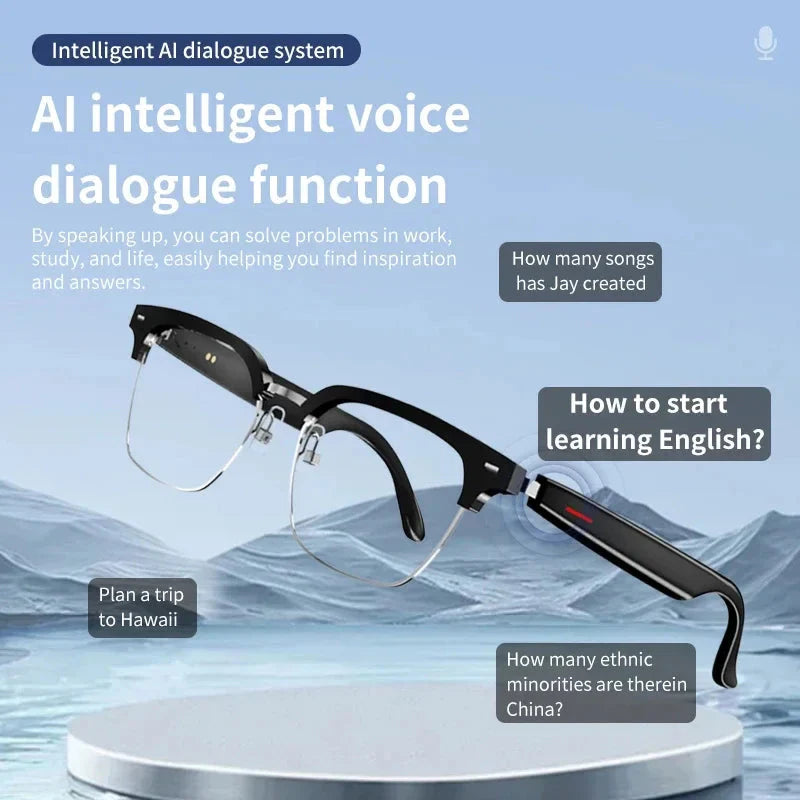 2025 New Smart Glasses Ai Translation 100+ Languages Real Time Bluetooth Music Sunglasses Men Women