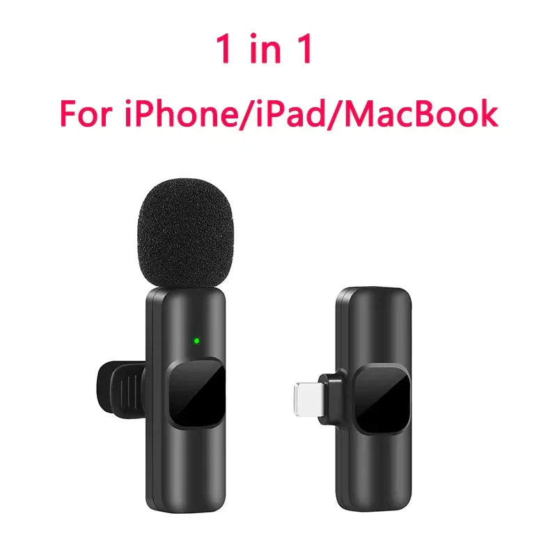 New Wireless Lavalier Microphone Portable Audio Video Recording Mini Mic for Iphone Android Live Broadcast Gaming Phone Mic.