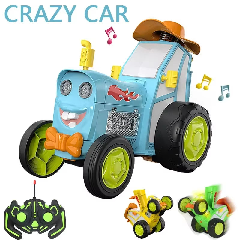 Crazy Jumping Stunt Car Wireless Infrared Remote Control Car Dance Lights Music Swing Fun New and Unique Children'S Toys.
