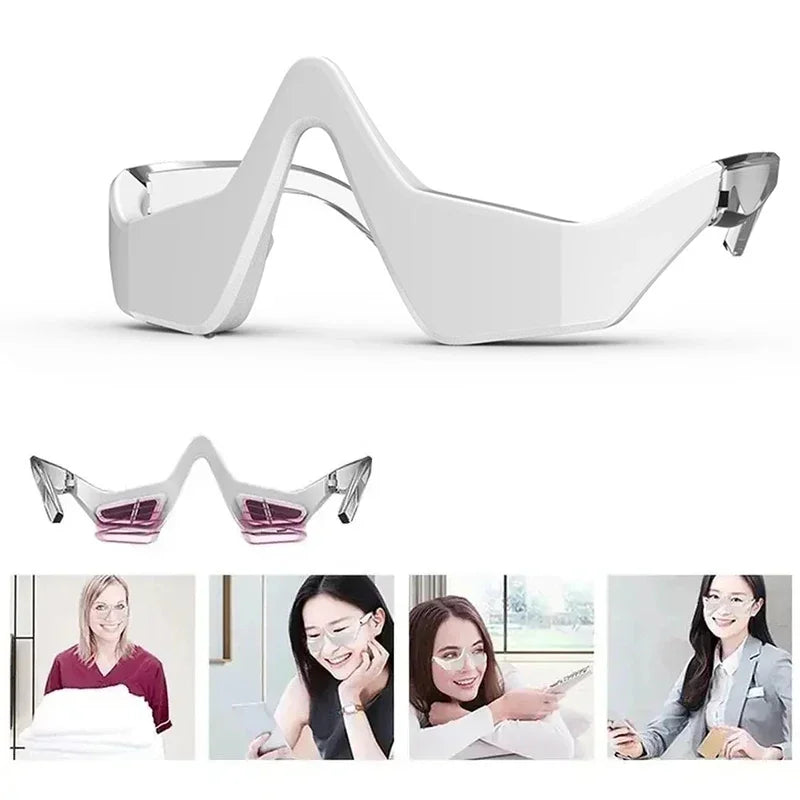 3D Red Light EMS Eye Massager Eyecare Glasses Dark Circles Puffiness Wrinkles Reduction Eye Fatigue Relaxing Beauty Care Device.