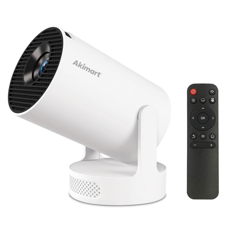 Mini Projector 4K Support with Dual-Band WIFI6 5G Wireless 5.4 Bluetooth Android 11, Soundbase Speaker, Manual Focus, Auto Vertical Keystone 180°Rotatable Portable Proyector for Home Bedroom Outdoor