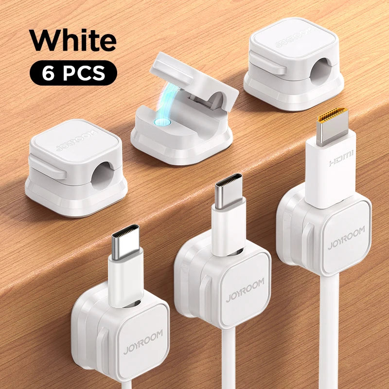 Magnetic Cable Clips Cable Smooth Adjustable Cord Holder under Desk Cable Management Wire Keeper Cable Organizer Holder.