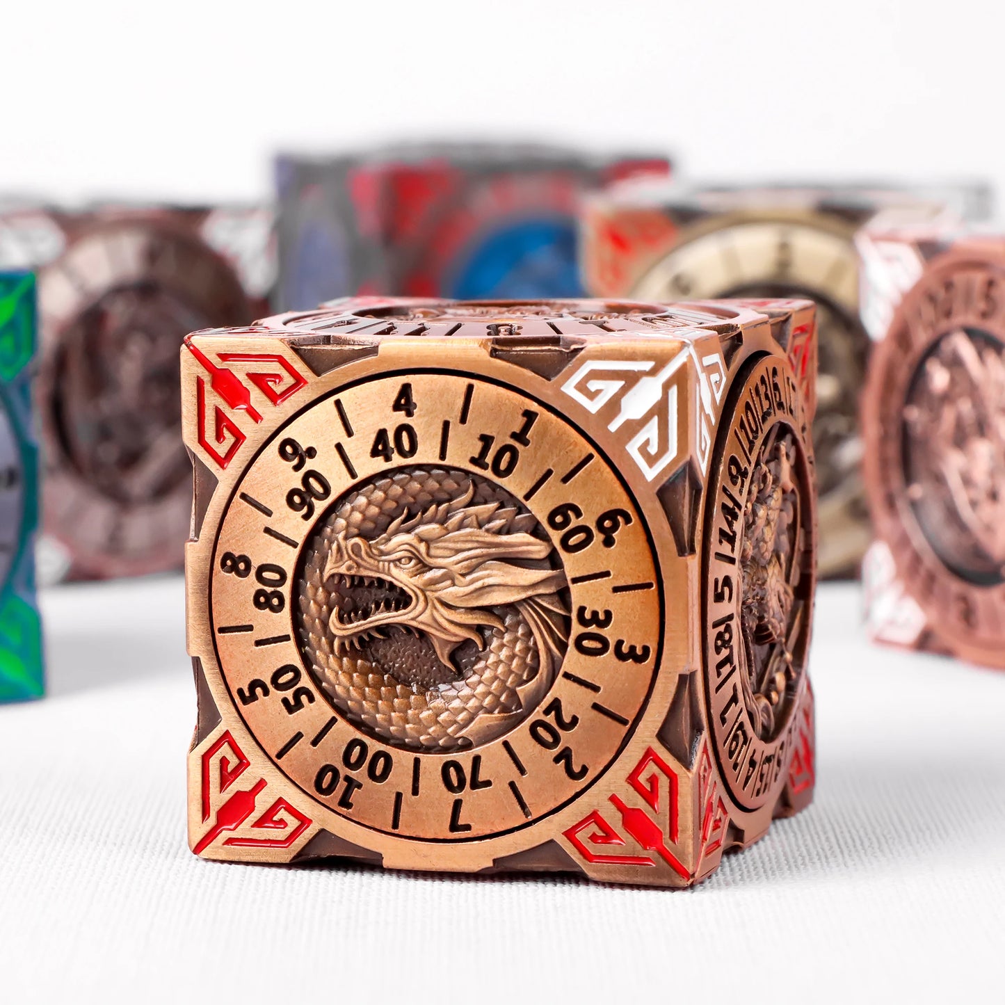 Six-Sided Gyro Dice，Dnd Metal Dice,Six Metal Dice ，Fantasy Gyro Dice，Dragon Polyhedral Dice.