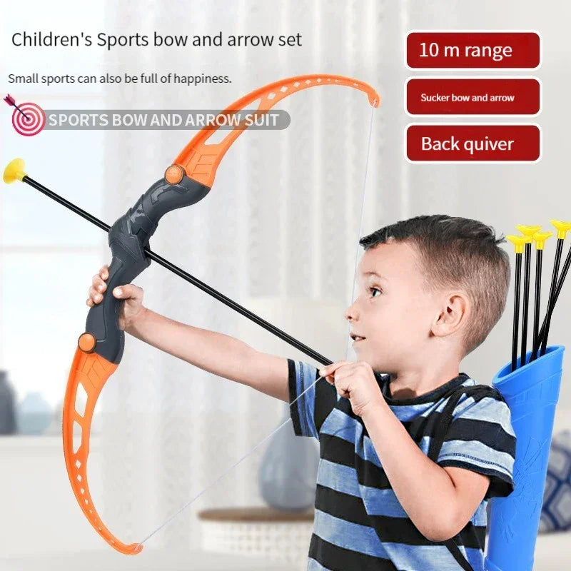 52Cm Bow and Arrow Toy Set for Children Archery Practice Recurve Outdoor Sorts Shooting Toy with Target Boys Kids Gifts.