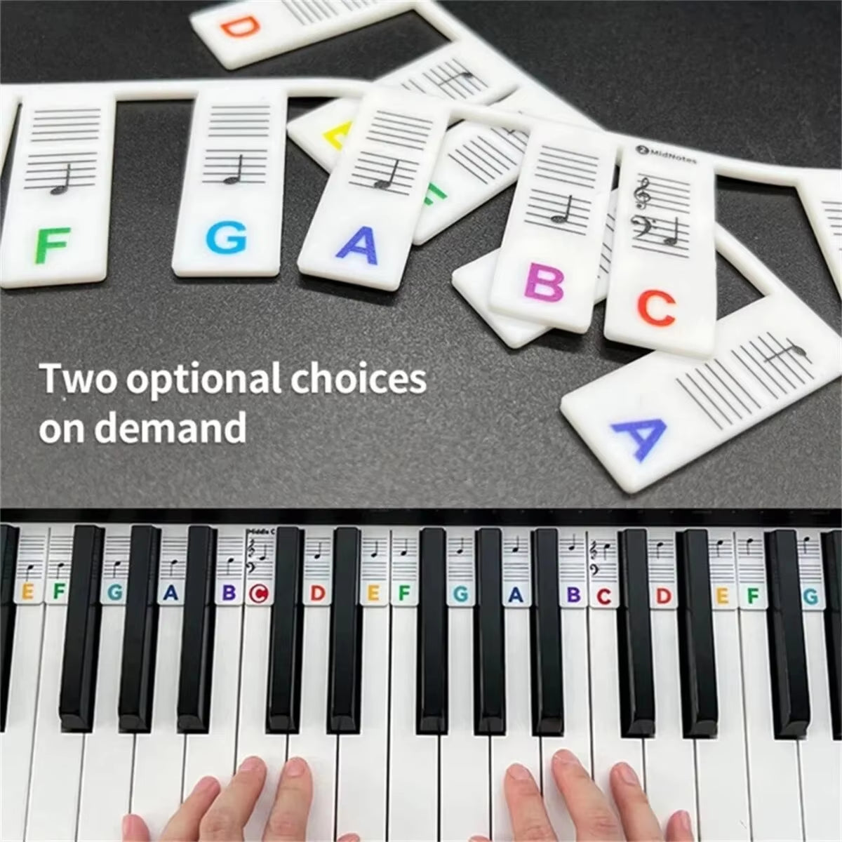 Piano Keyboard Stickers for 88/61 Key,Removable Piano Keyboard Note Labels for Learning Piano Notes Guide for Beginner.